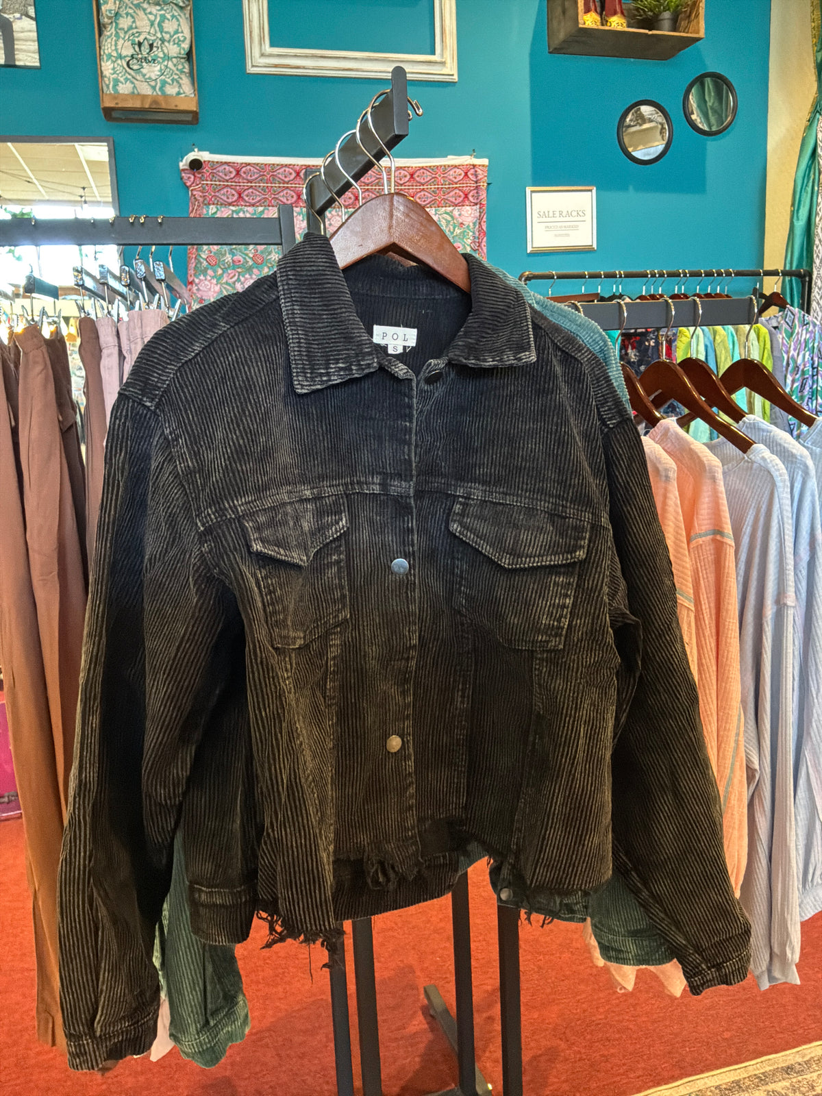 Black Corduroy Trucker Jacket