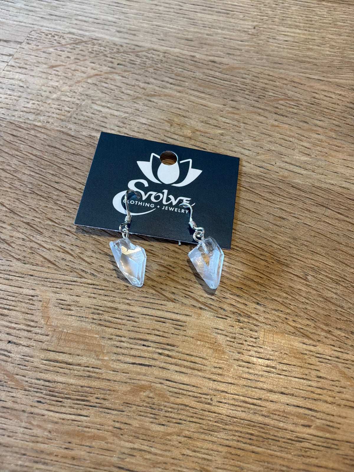 Rough Clear Quartz Drop Earrings