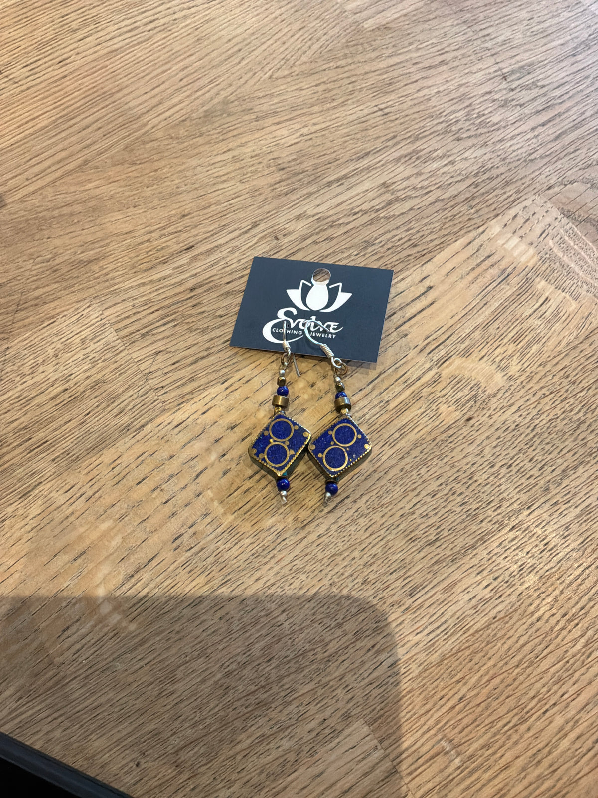 Lapis Beaded Drop Earrings