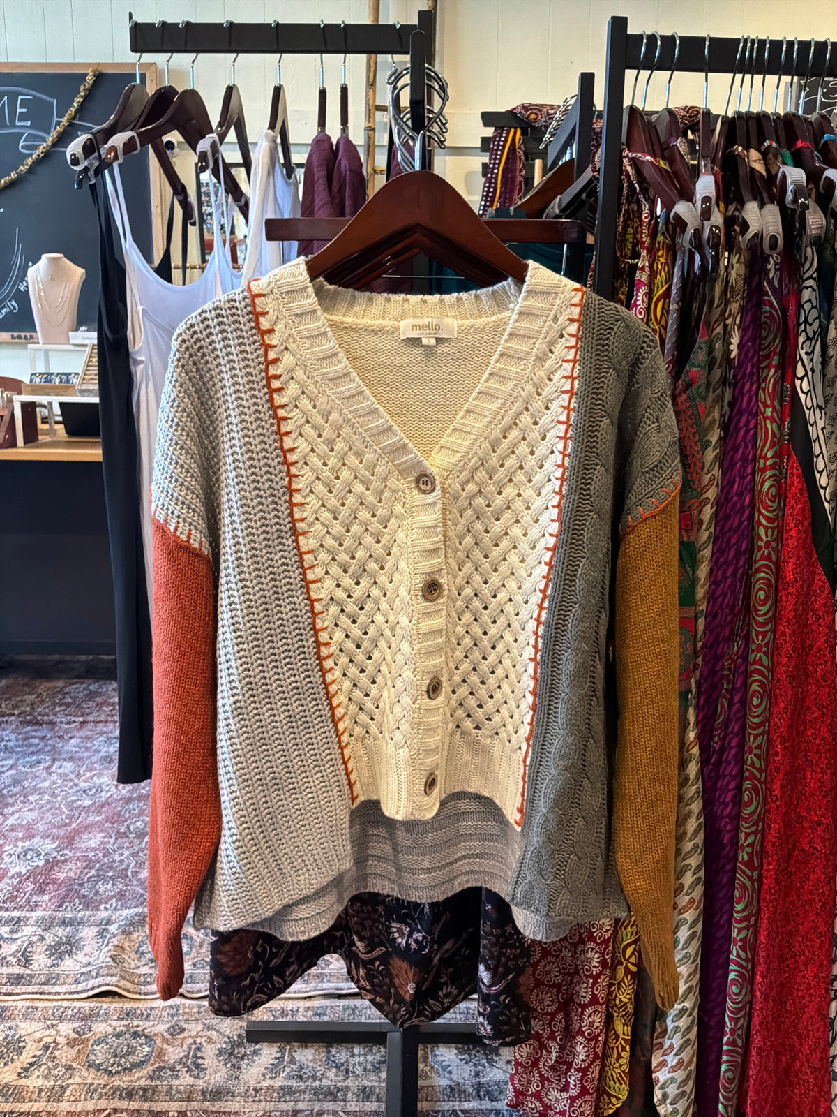 Color Blocked Knit Sweater