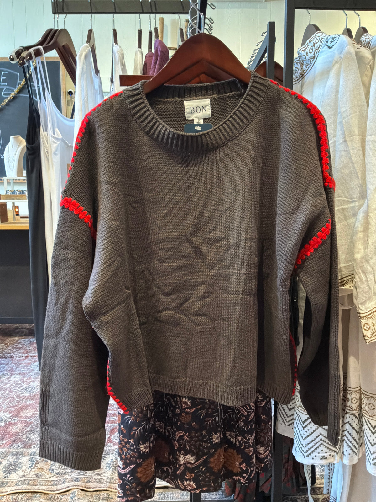 BON Thick Stitch Chocolate Sweater