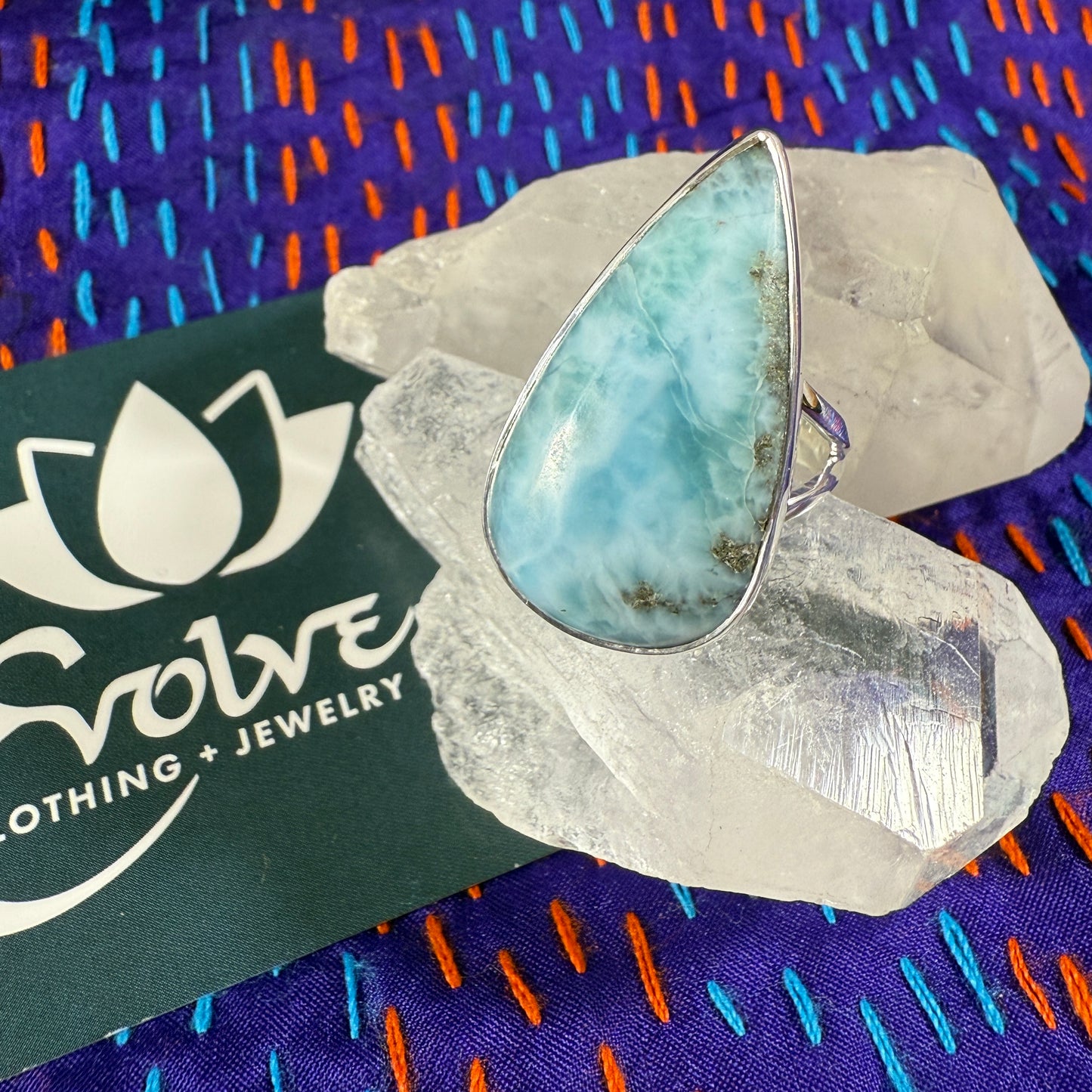 Larimar Sterling Silver Rings