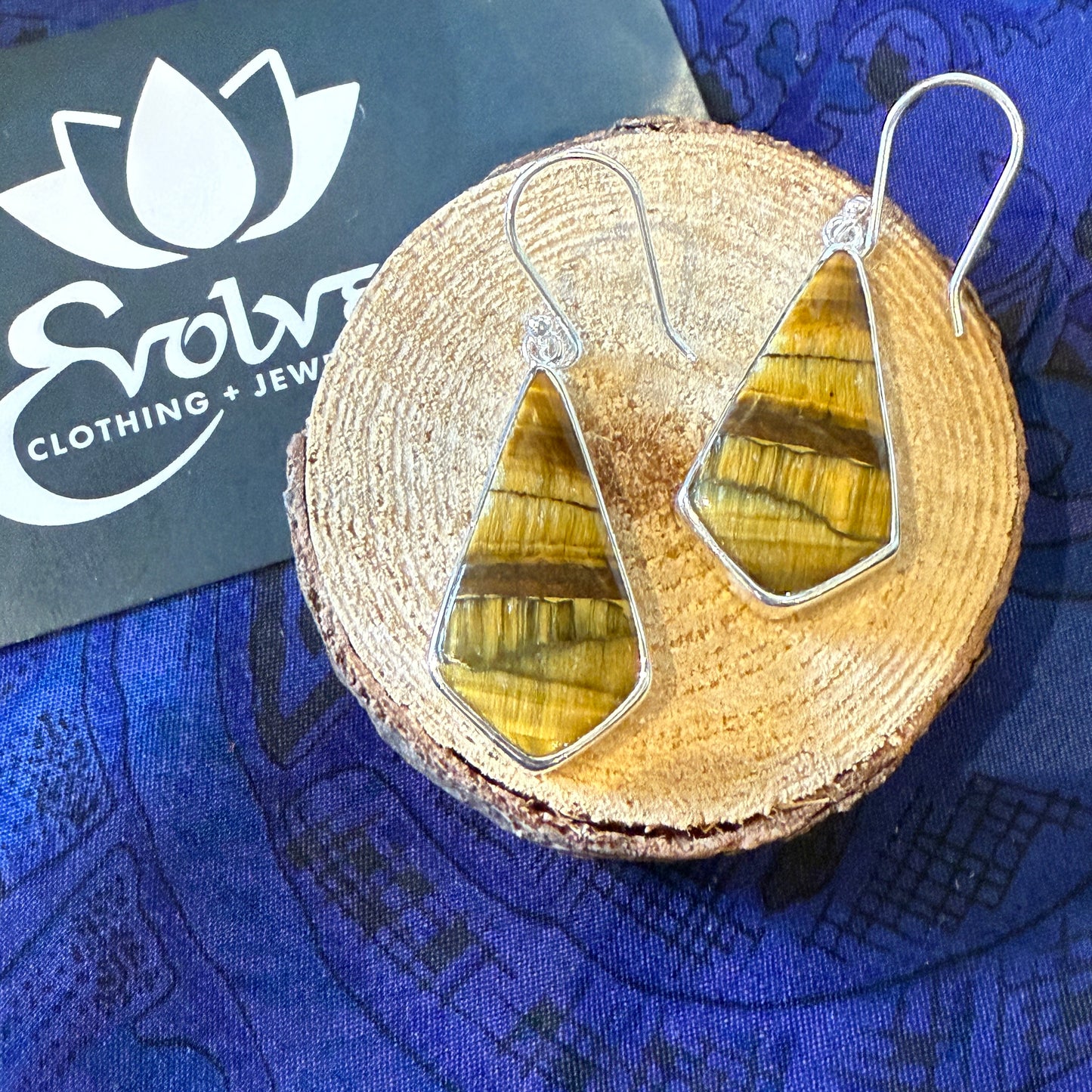 Tiger’s Eye Sterling Silver Earrings