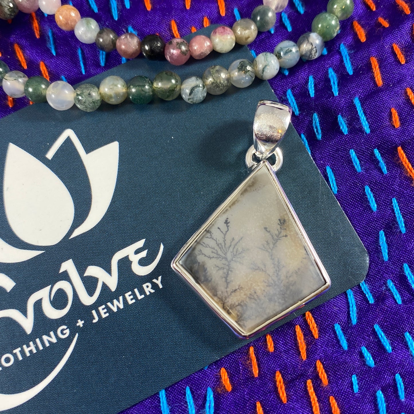Dendrite Agate Sterling Pendants