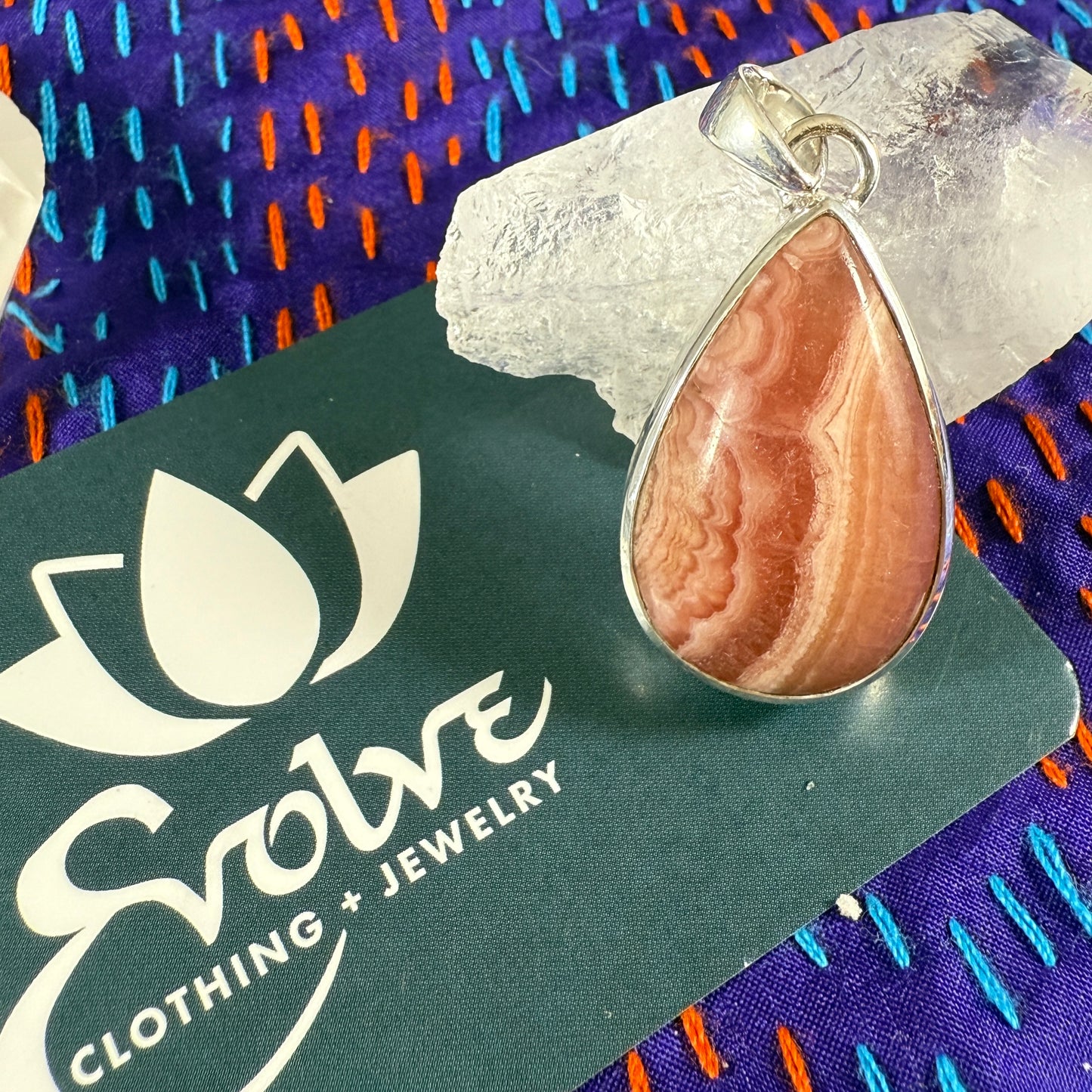 Rhodochrosite Sterling Pendants