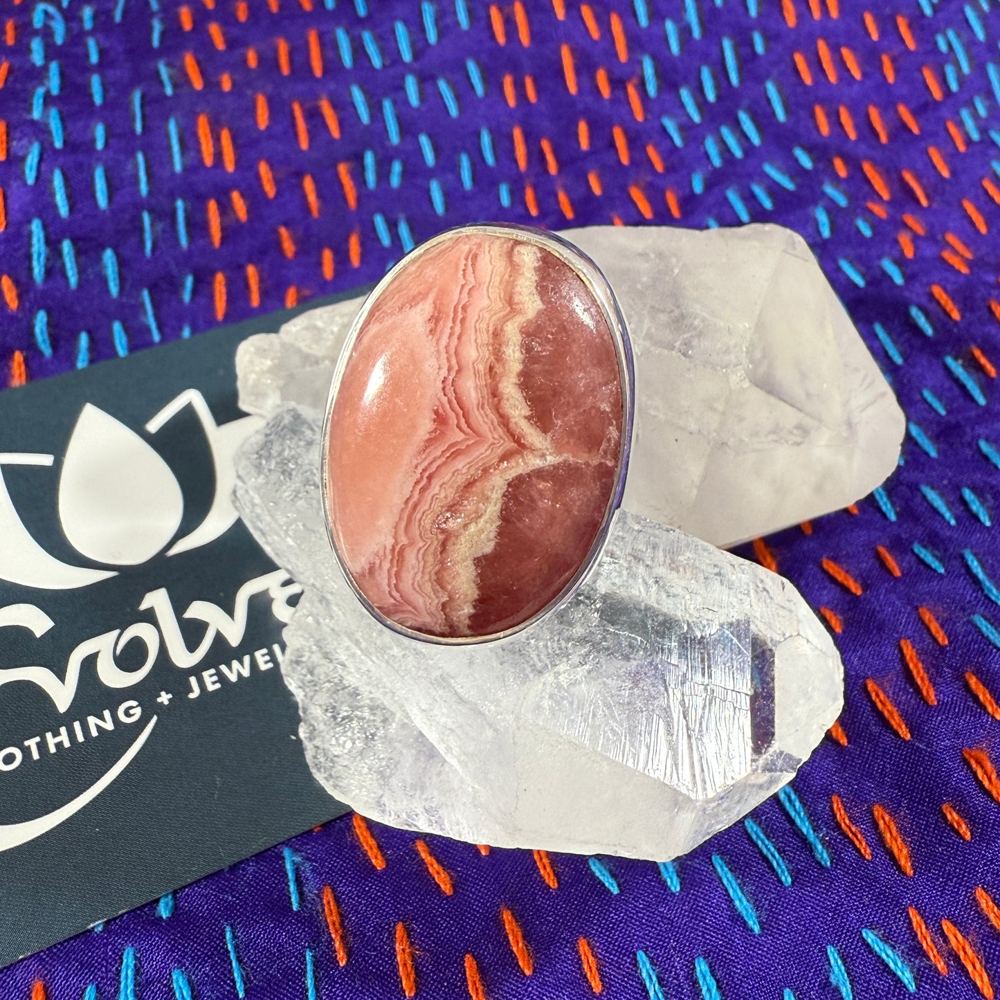 Rhodochrosite Sterling Rings