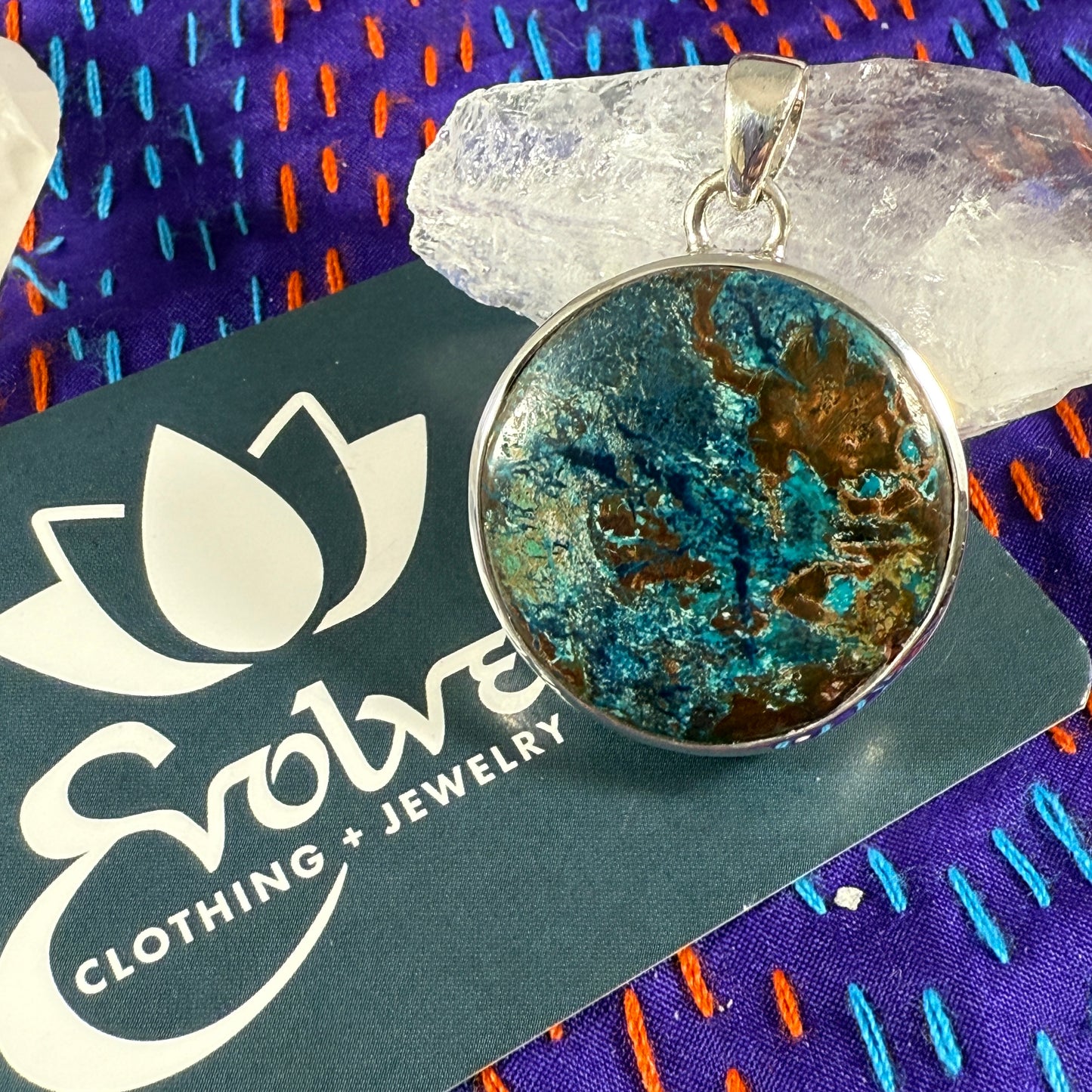 Shattuckite Silver Pendants