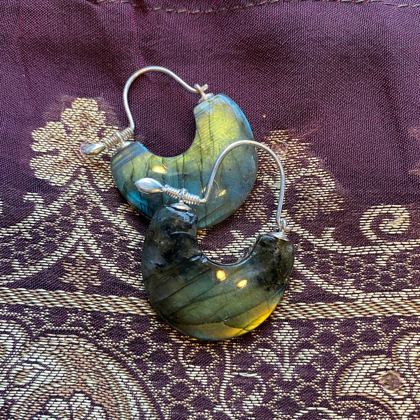 Gemstone Goddess Hoop Earrings