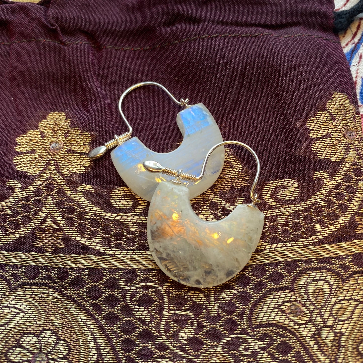Gemstone Goddess Hoop Earrings