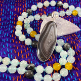 Banded Agate Silver Pendant