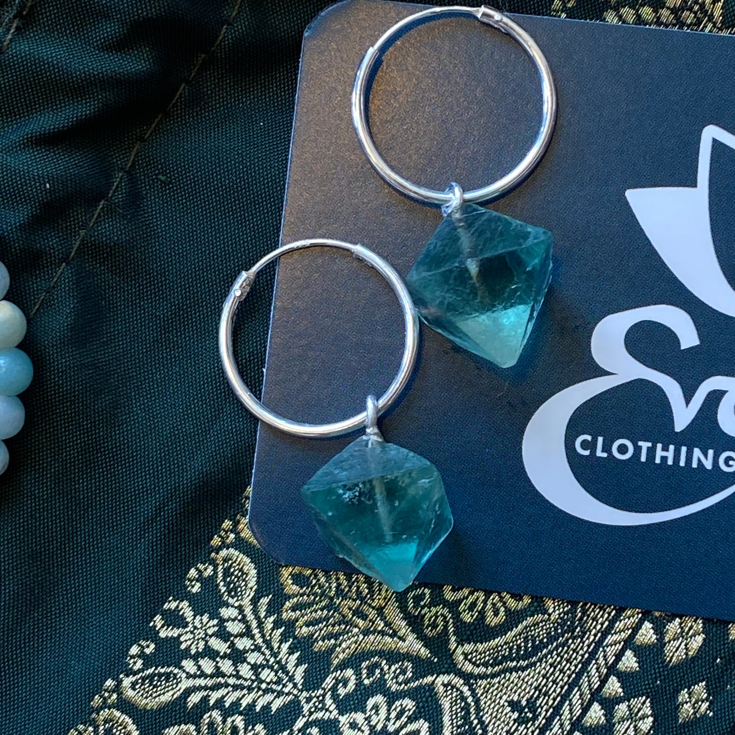 Gemstone Octahedron Earrings