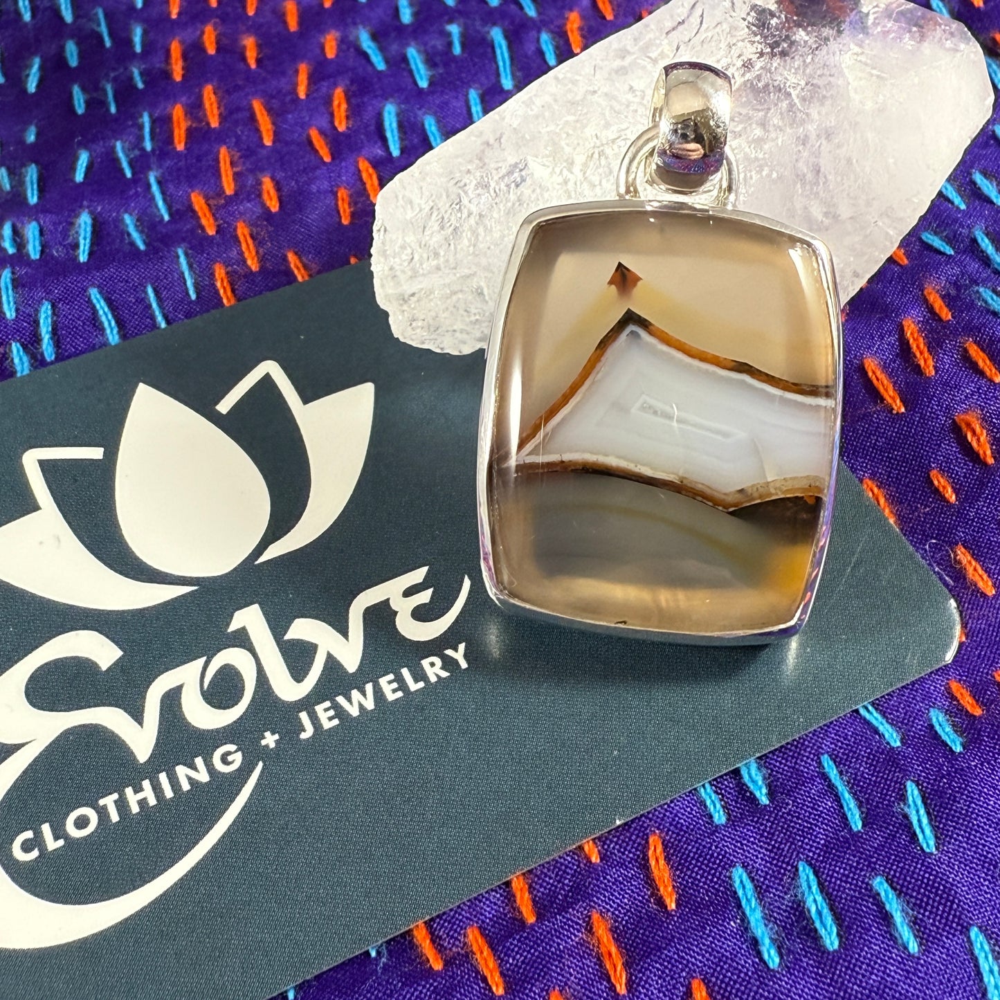 Montana Agate Sterling Pendants