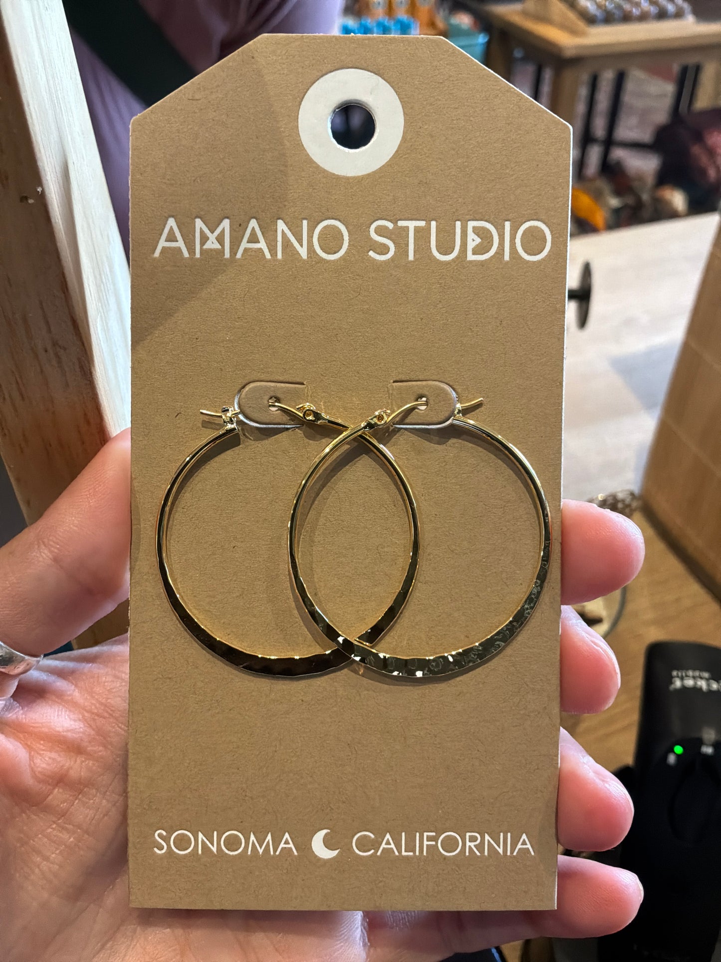 Hammered Hoop Earring