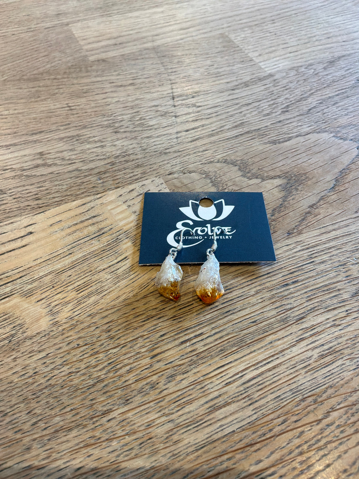 Rough Citrine Drop Earrings