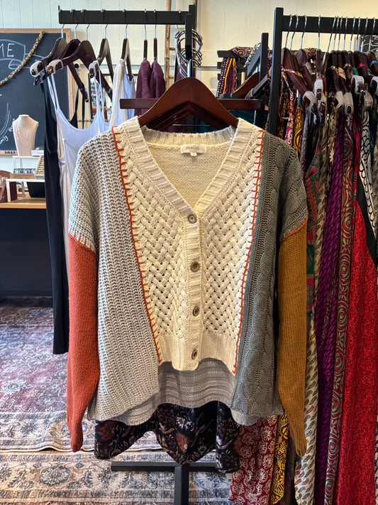 Color Blocked Knit Sweater