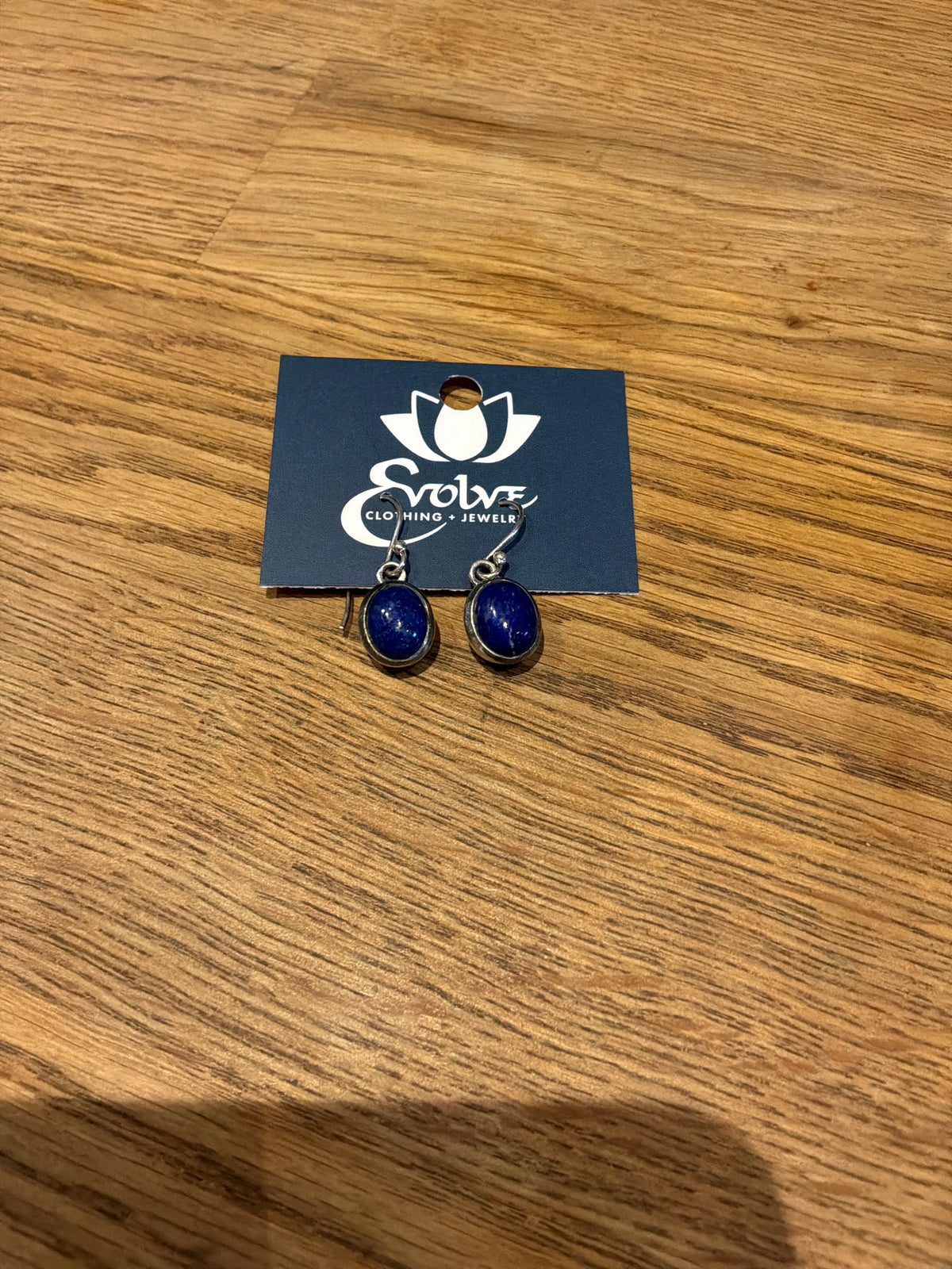 Lapis Oval Drop Earrings