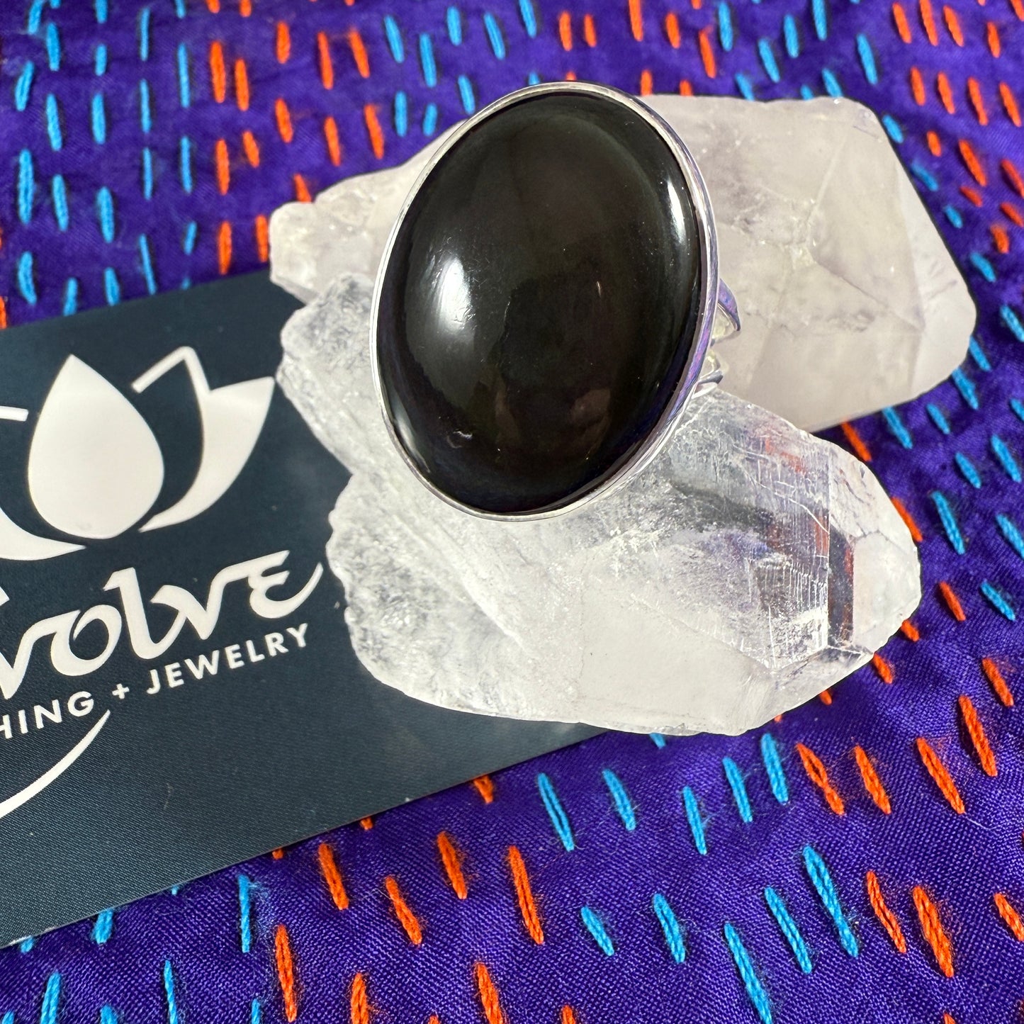 Rainbow Obsidian Sterling Ring