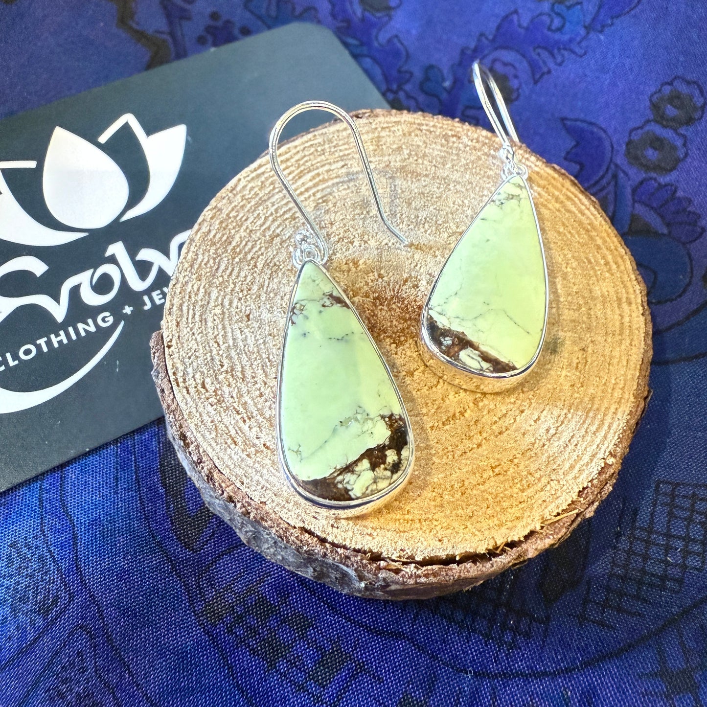 Lemon Chrysoprase Sterling Silver Earrings