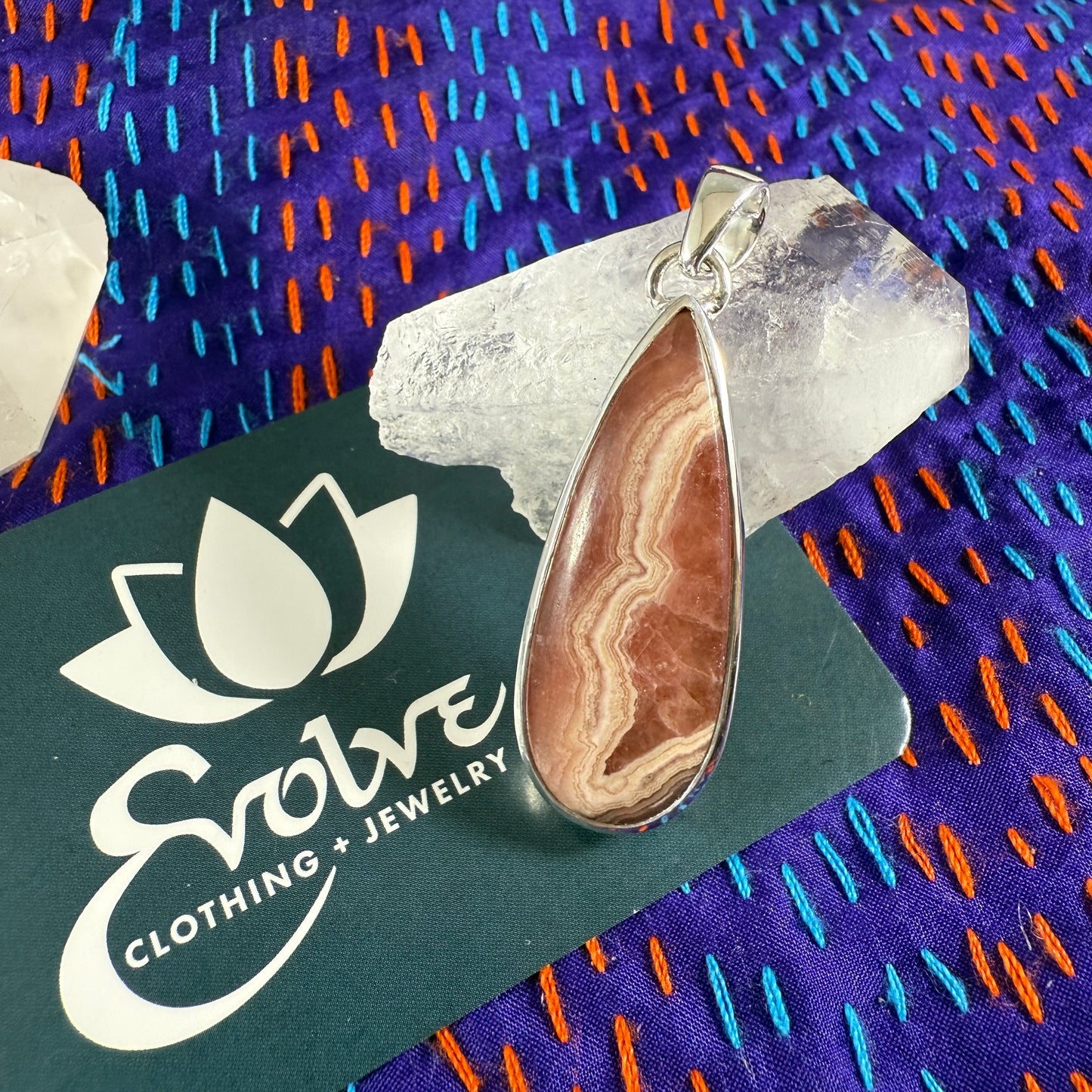 Rhodochrosite Sterling Pendants