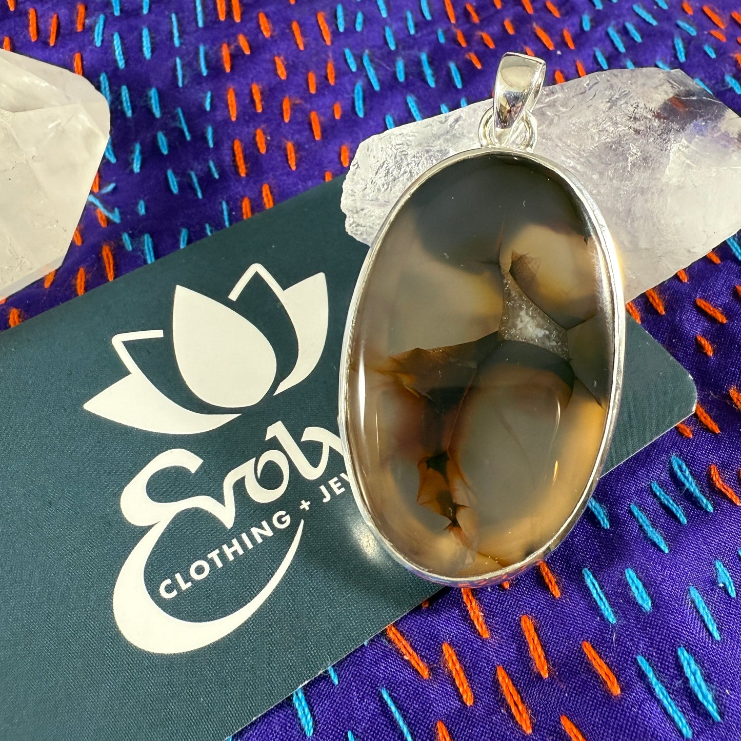 Montana Agate Sterling Pendants