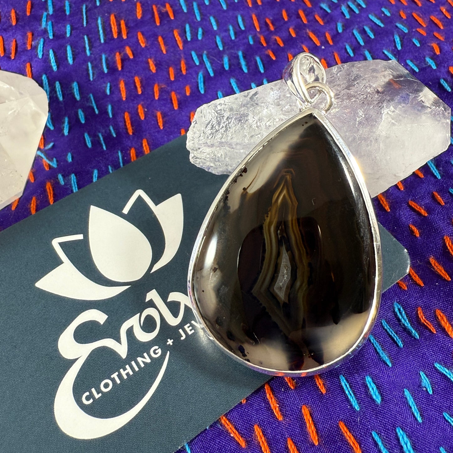 Montana Agate Sterling Pendants