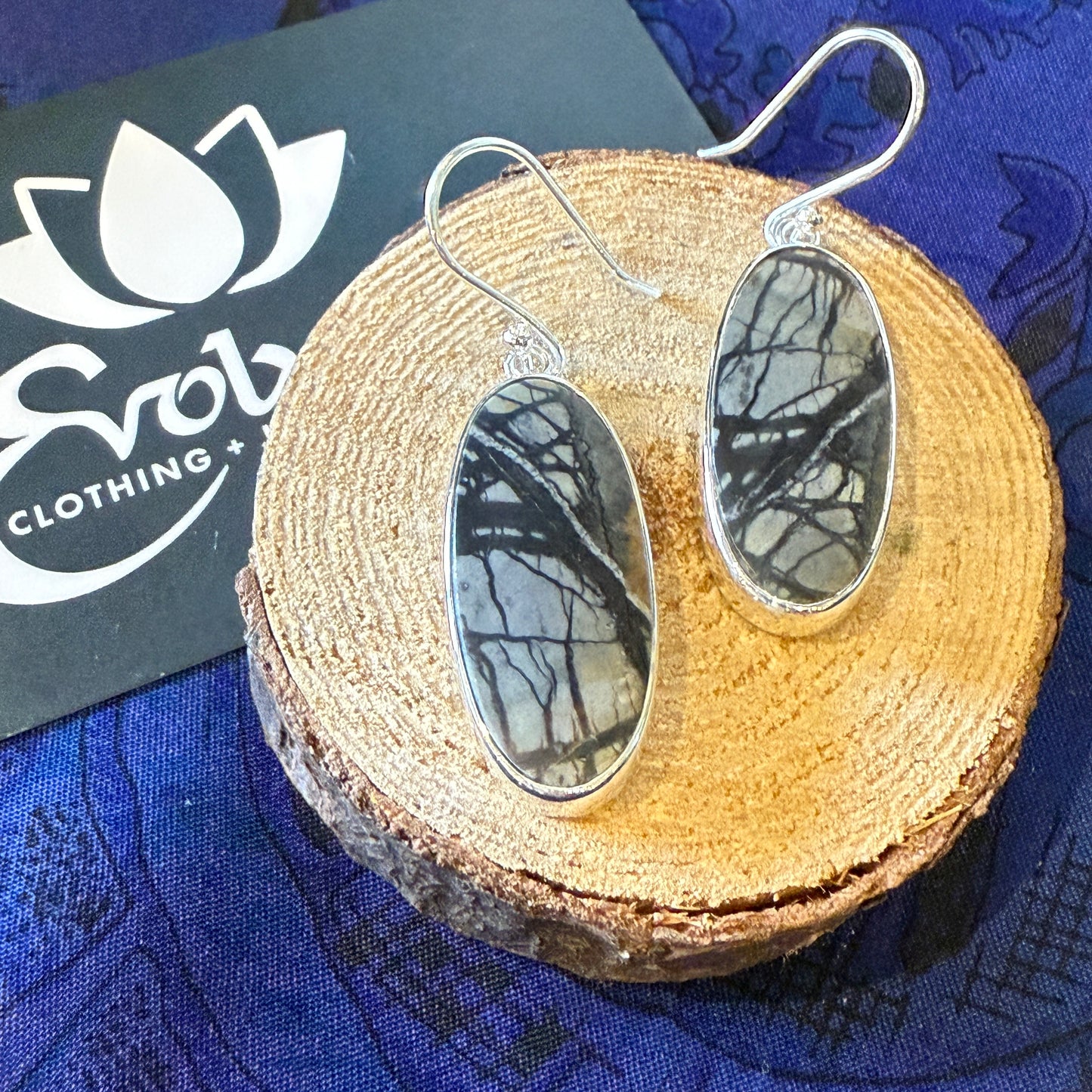 Picasso Jasper Sterling Silver Earrings