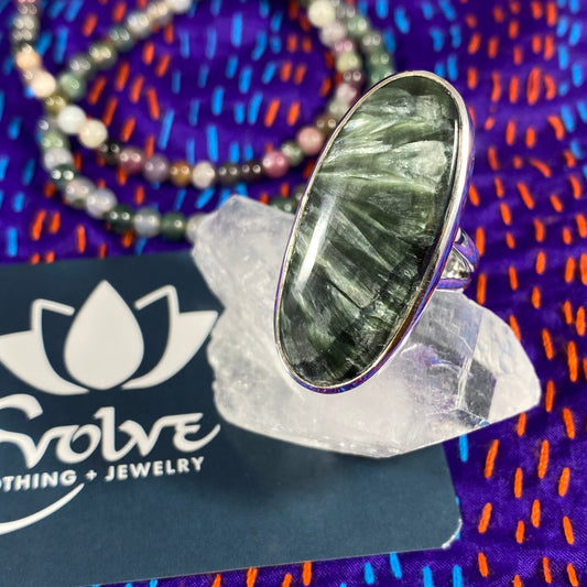 Seraphinite & Sterling Silver Ring