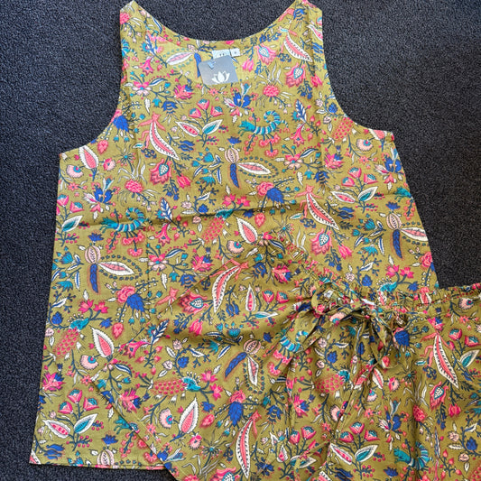 Cotton Block Print Pajama Set