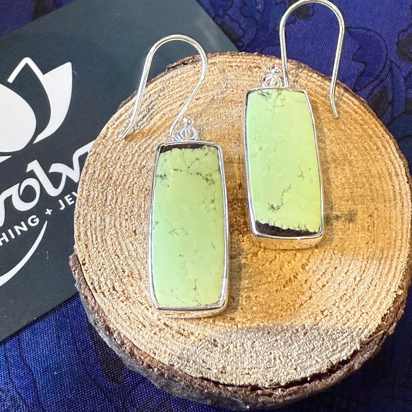 Lemon Chrysoprase Sterling Silver Earrings