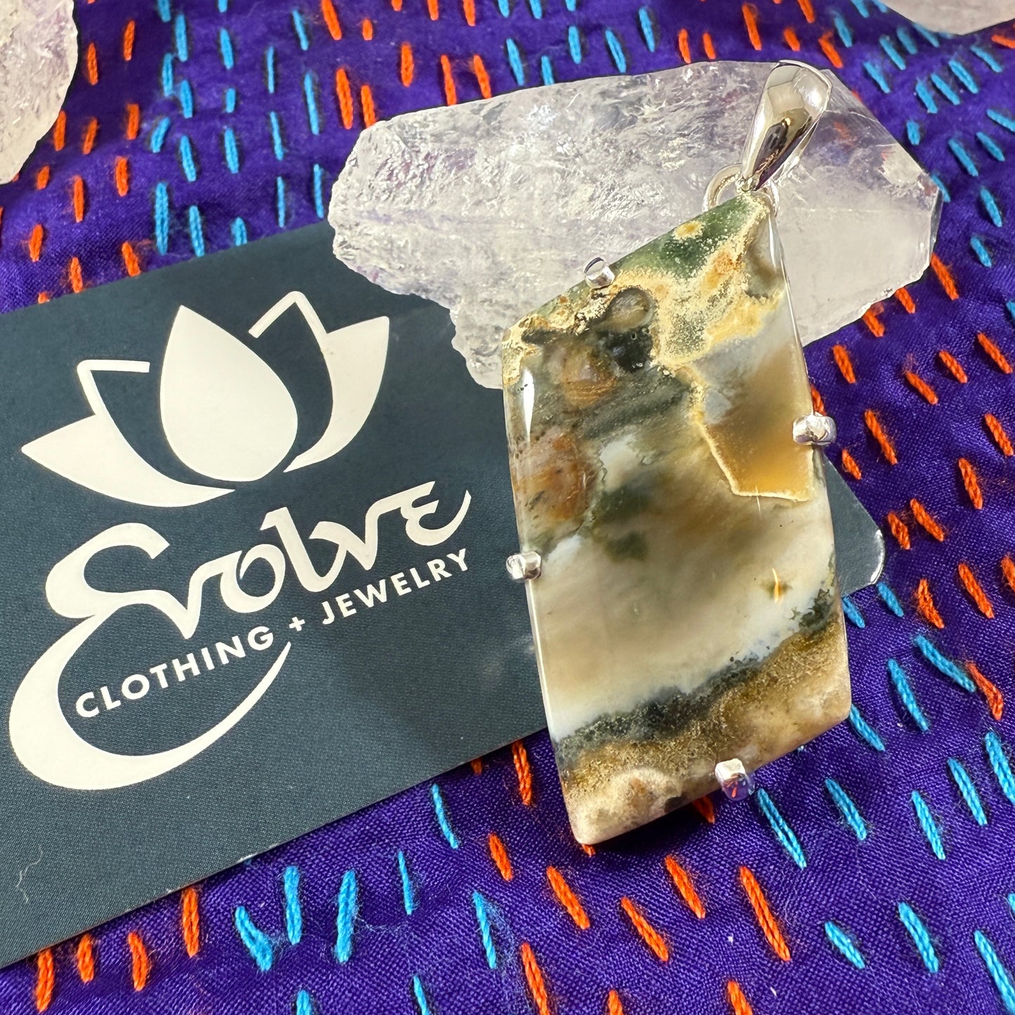 Ocean Jasper Sterling Pendants