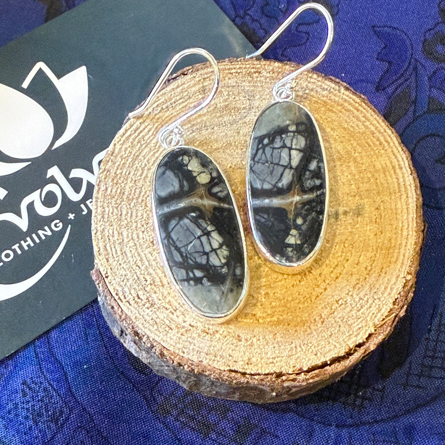 Picasso Jasper Sterling Silver Earrings