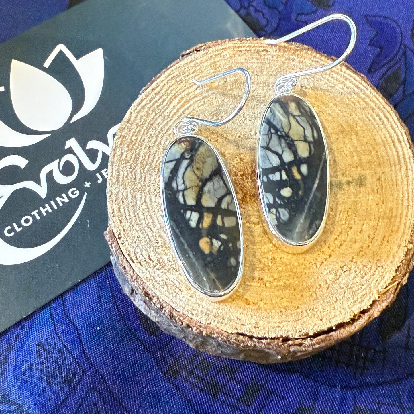 Picasso Jasper Sterling Silver Earrings