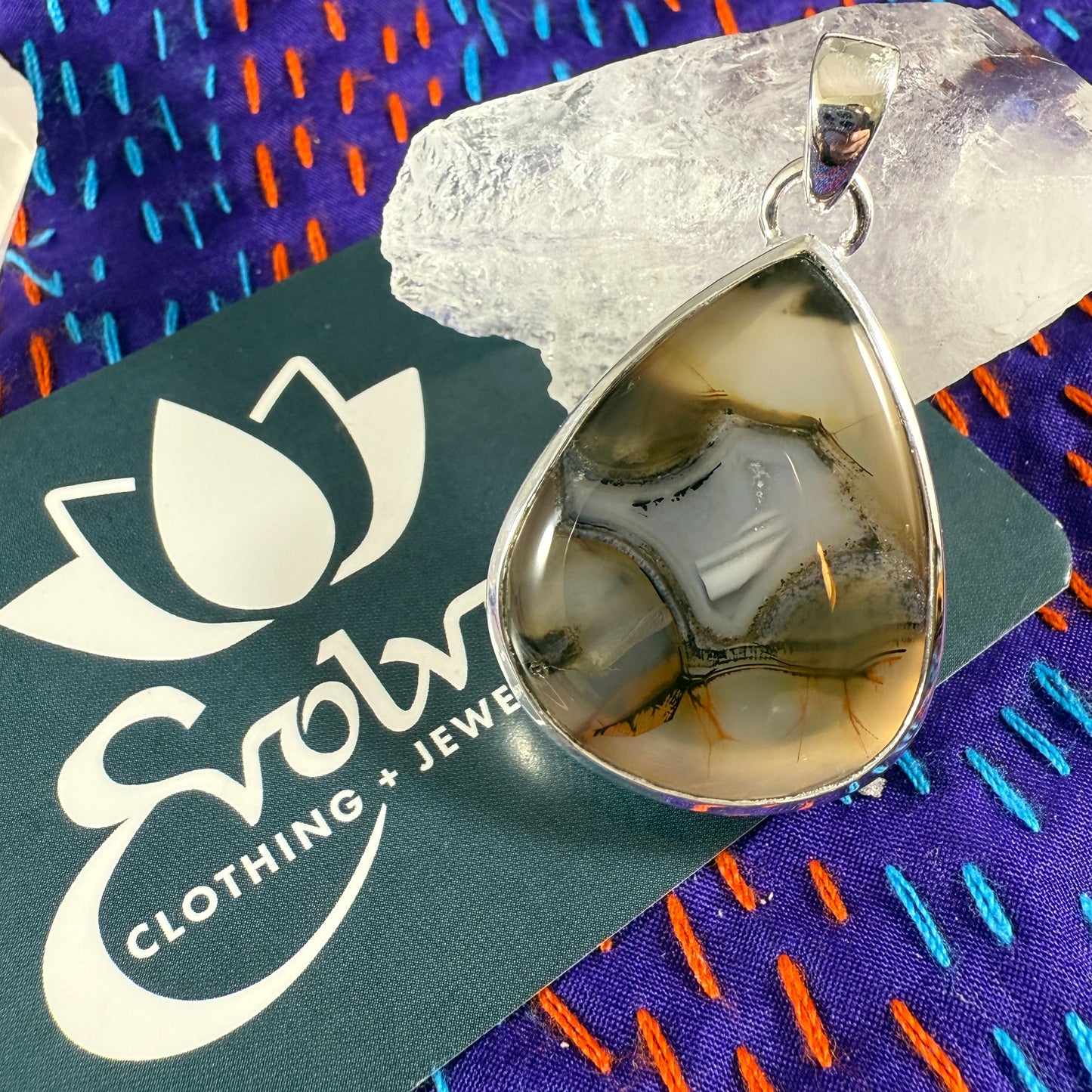 Montana Agate Sterling Pendants