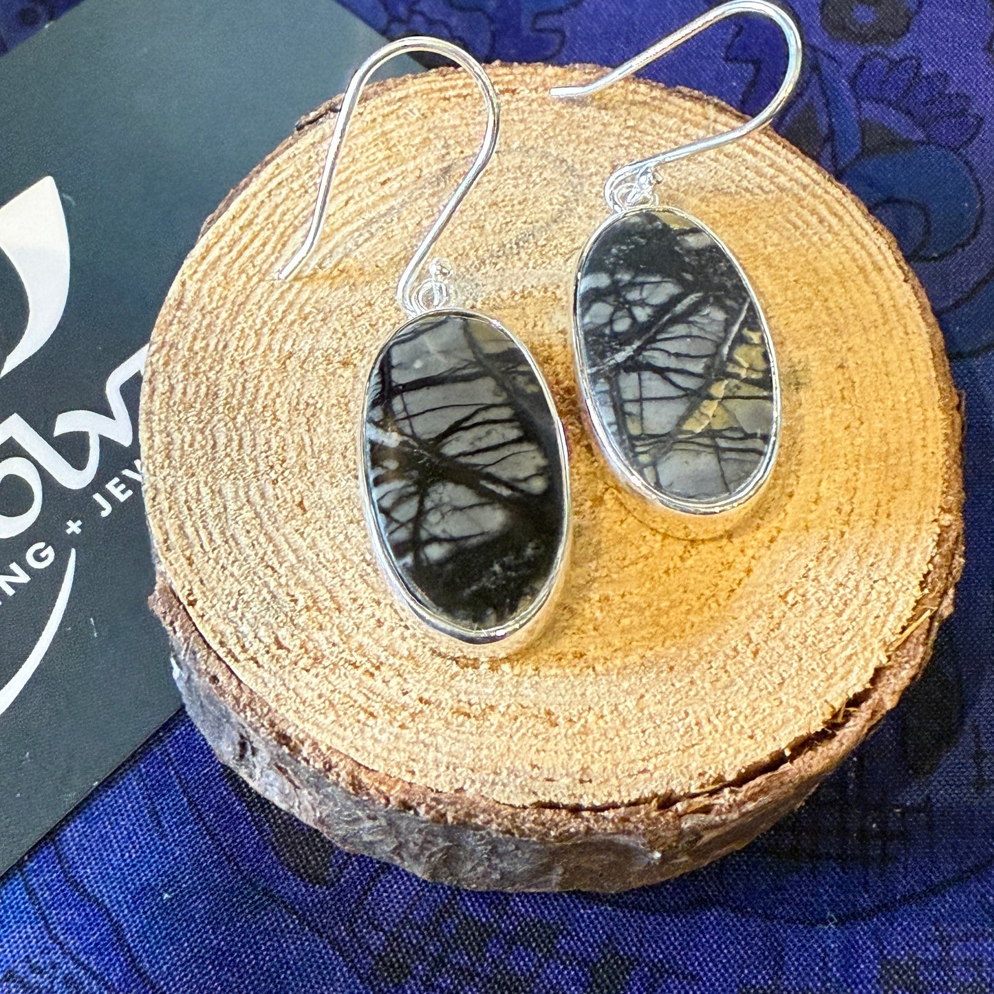 Picasso Jasper Sterling Silver Earrings