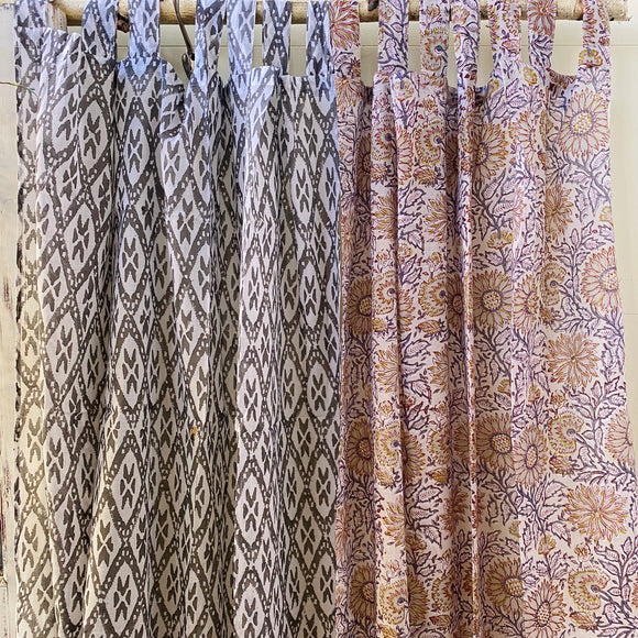 Cotton Wood-block Printed Curtains