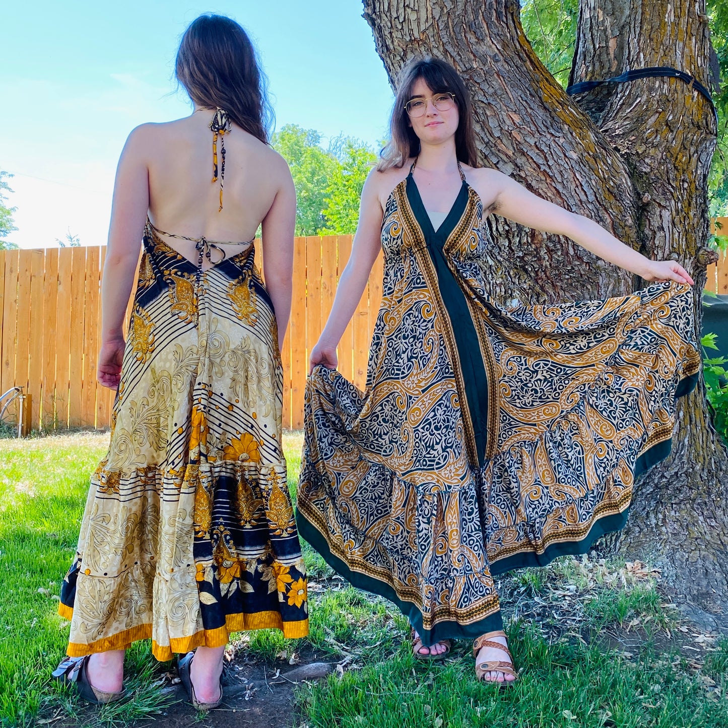 Recycled Sari Ruffle - Tie Dress