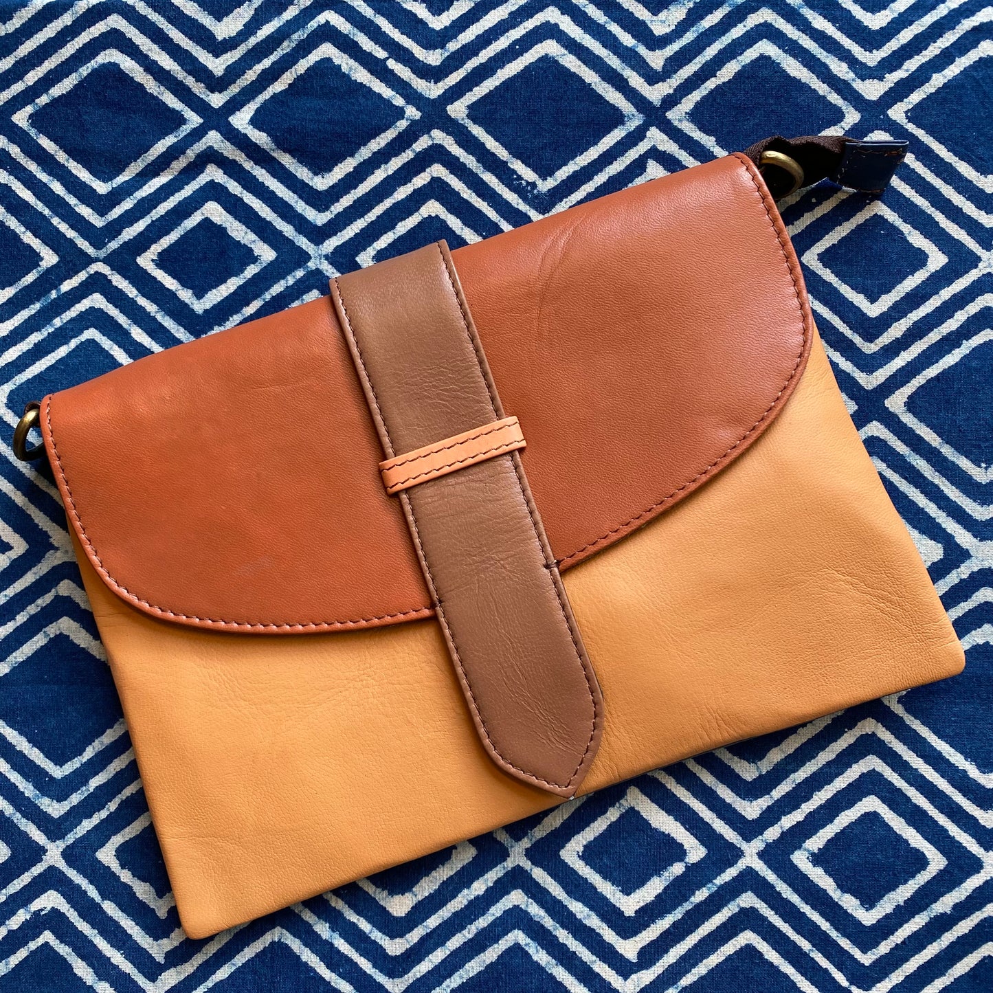 Recycled Camel Leather Envelope Purse