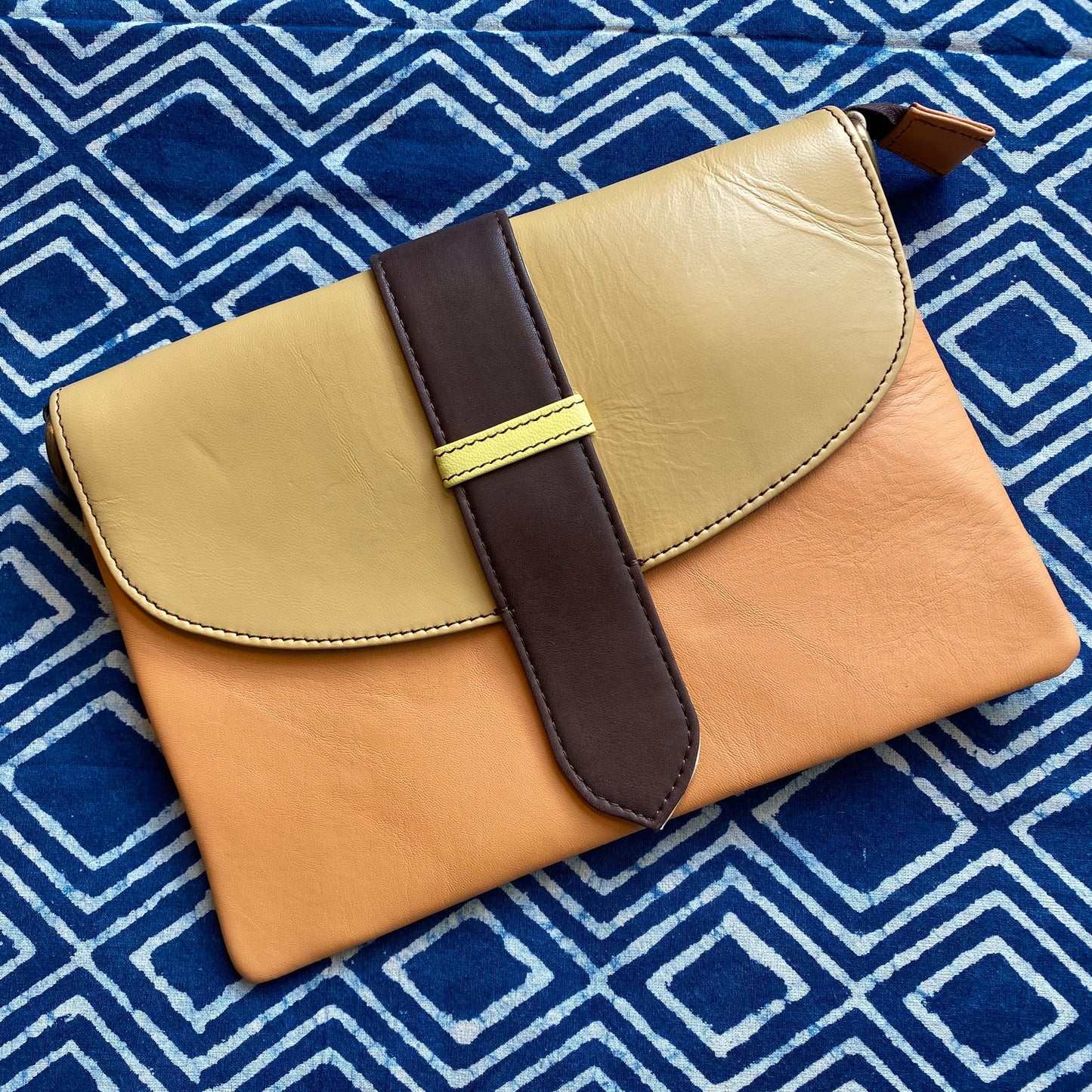 Recycled Camel Leather Envelope Purse