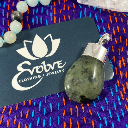 Prehnite Capped Pendants