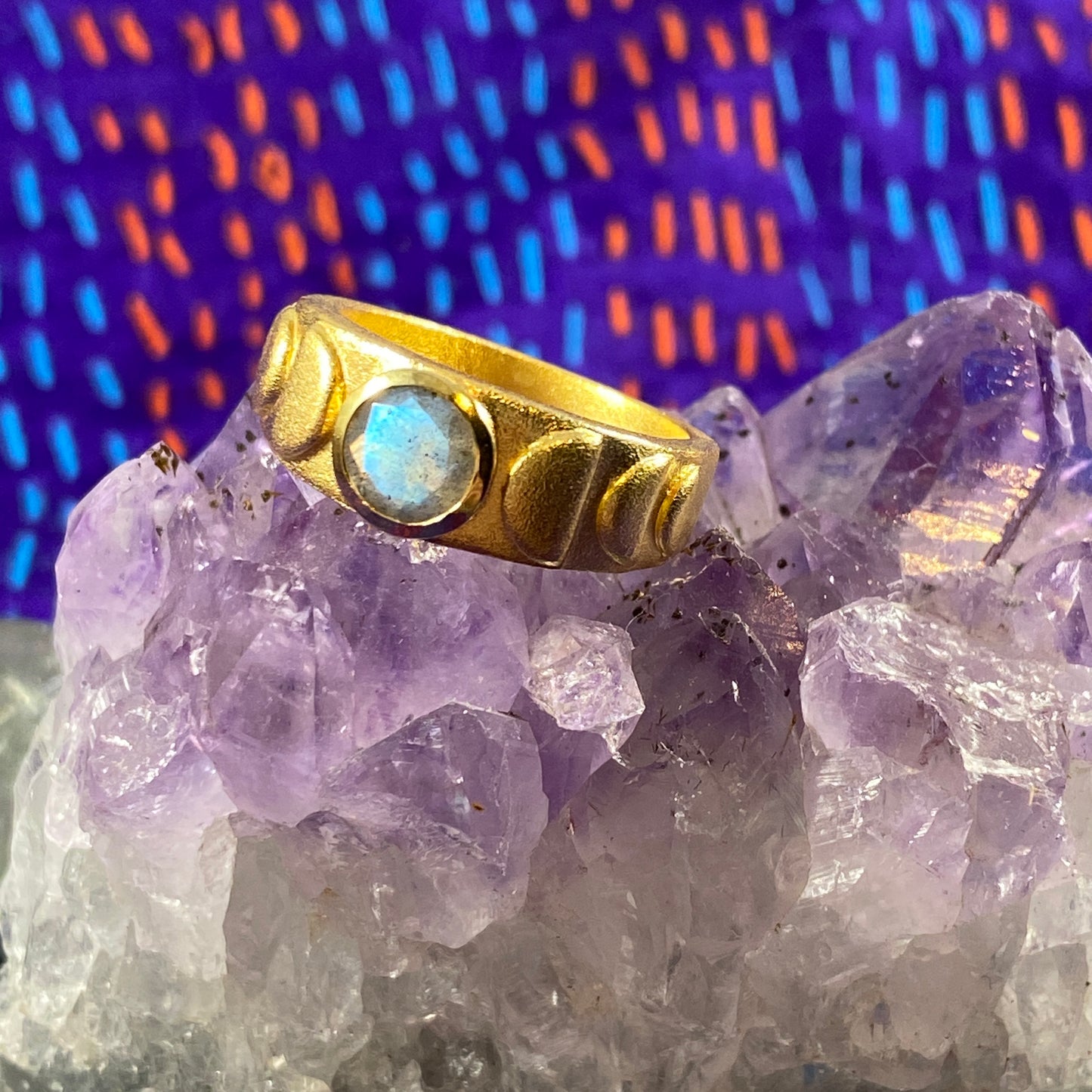 Moon Phase Gemstone Ring