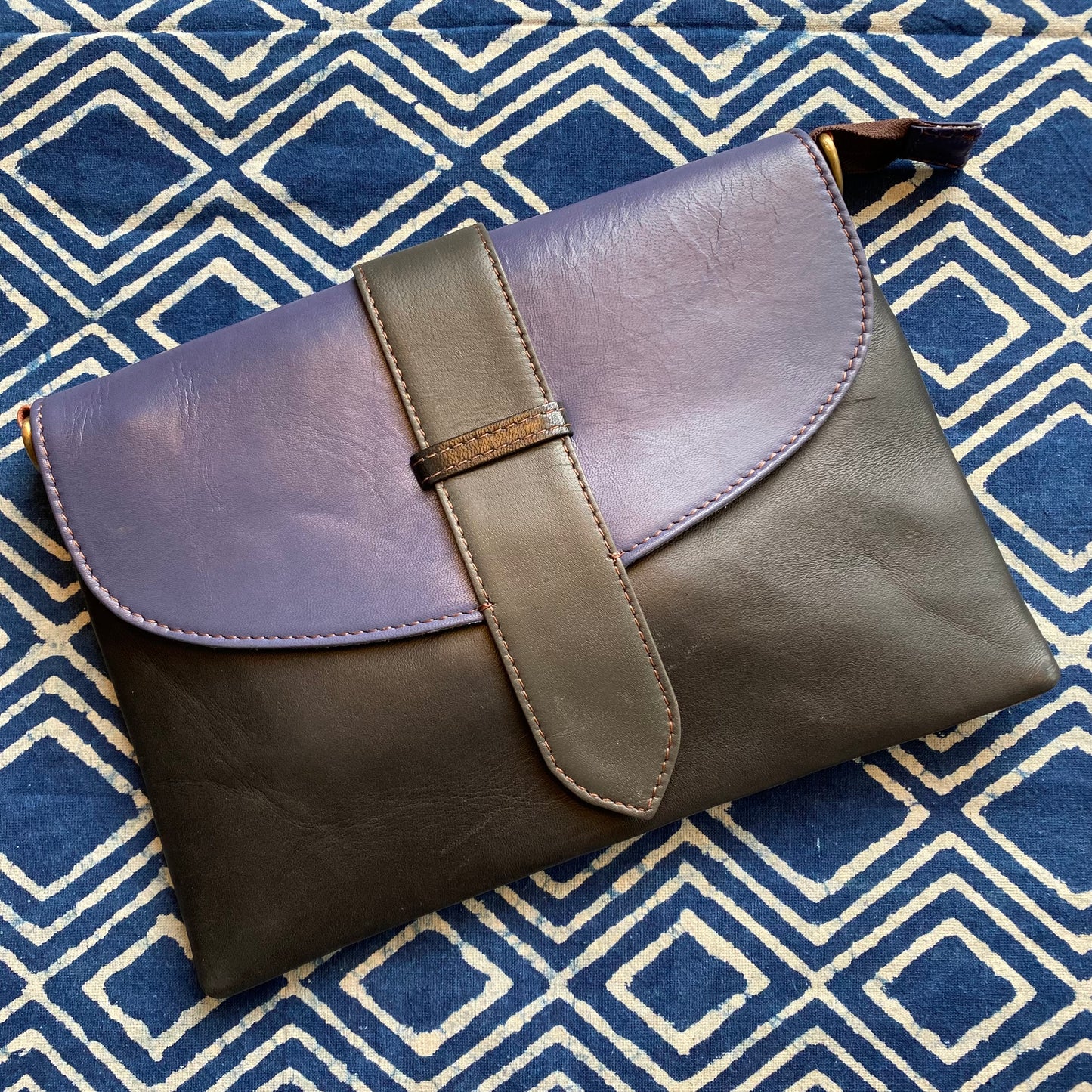 Recycled Camel Leather Envelope Purse