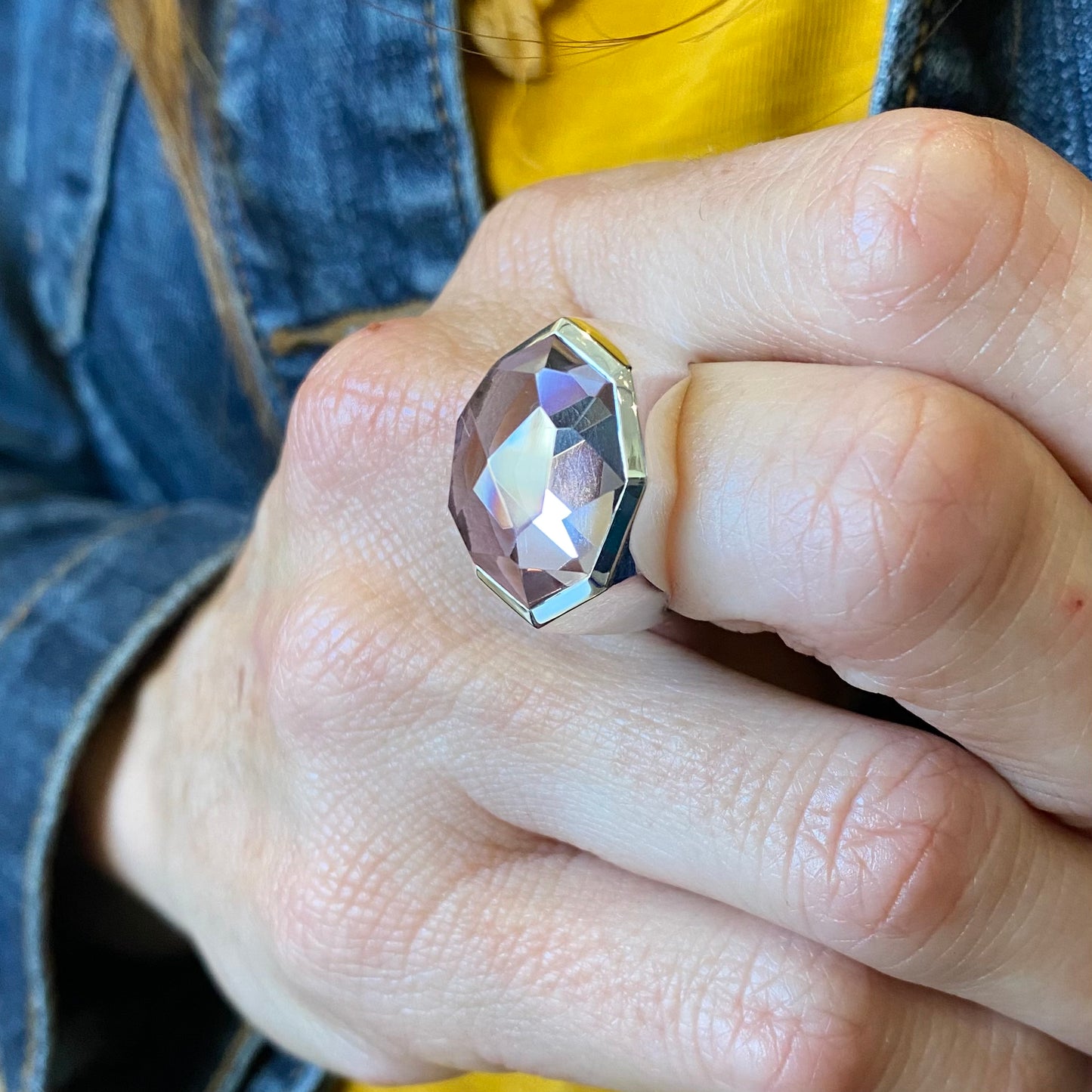 Faceted Octagon Ring