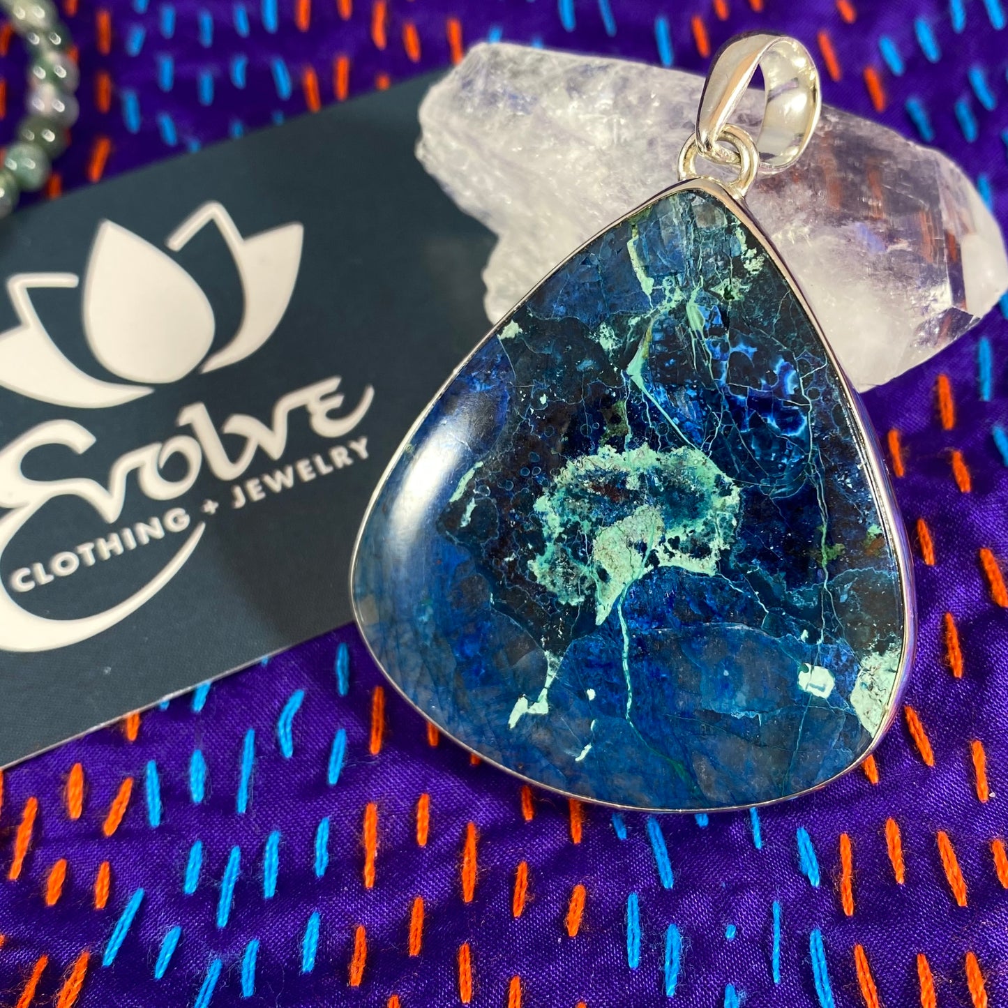 Shattuckite & Silver Pendant