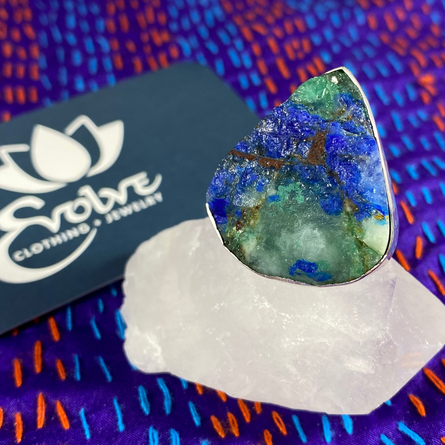 Raw Azurite & Sterling Rings