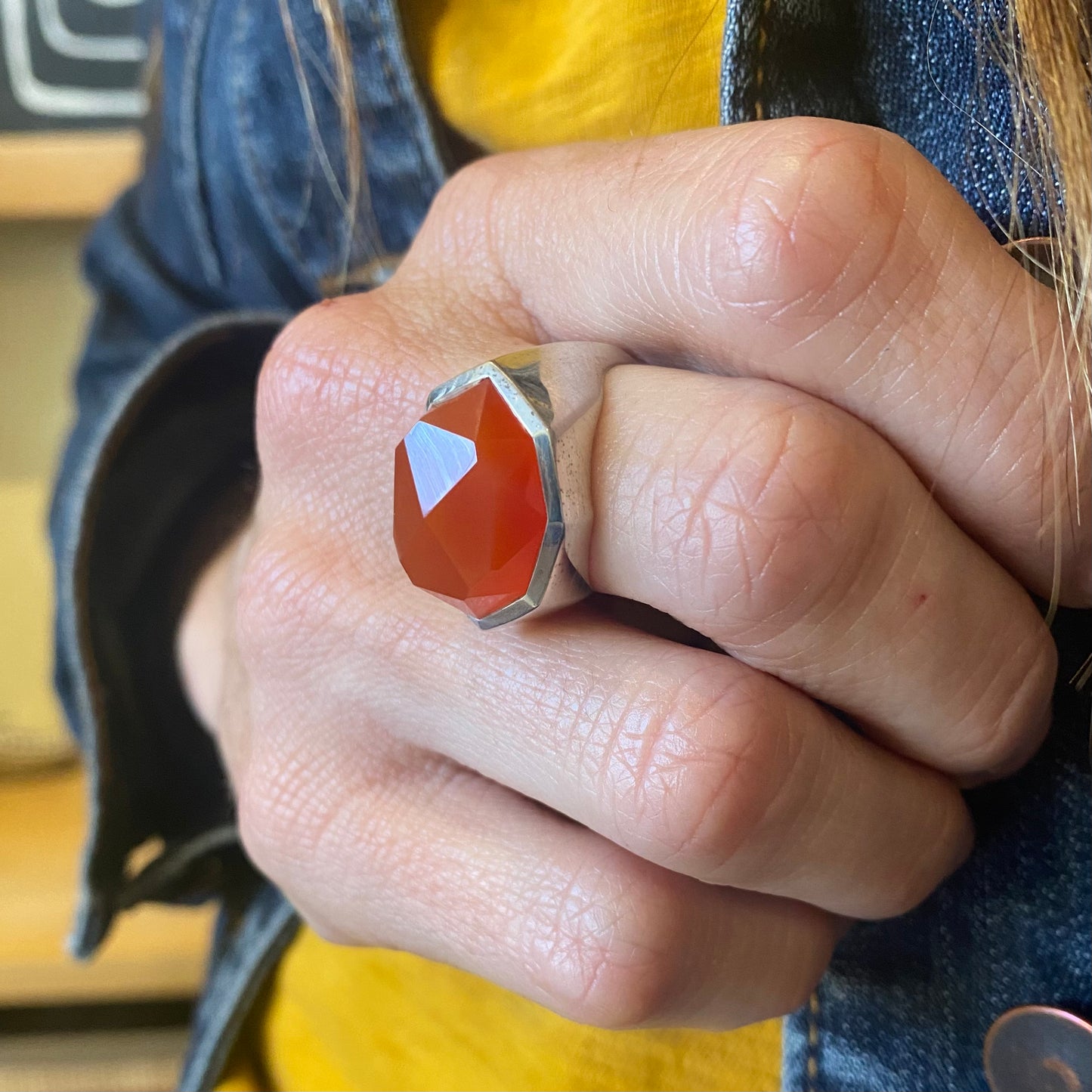 Faceted Octagon Ring