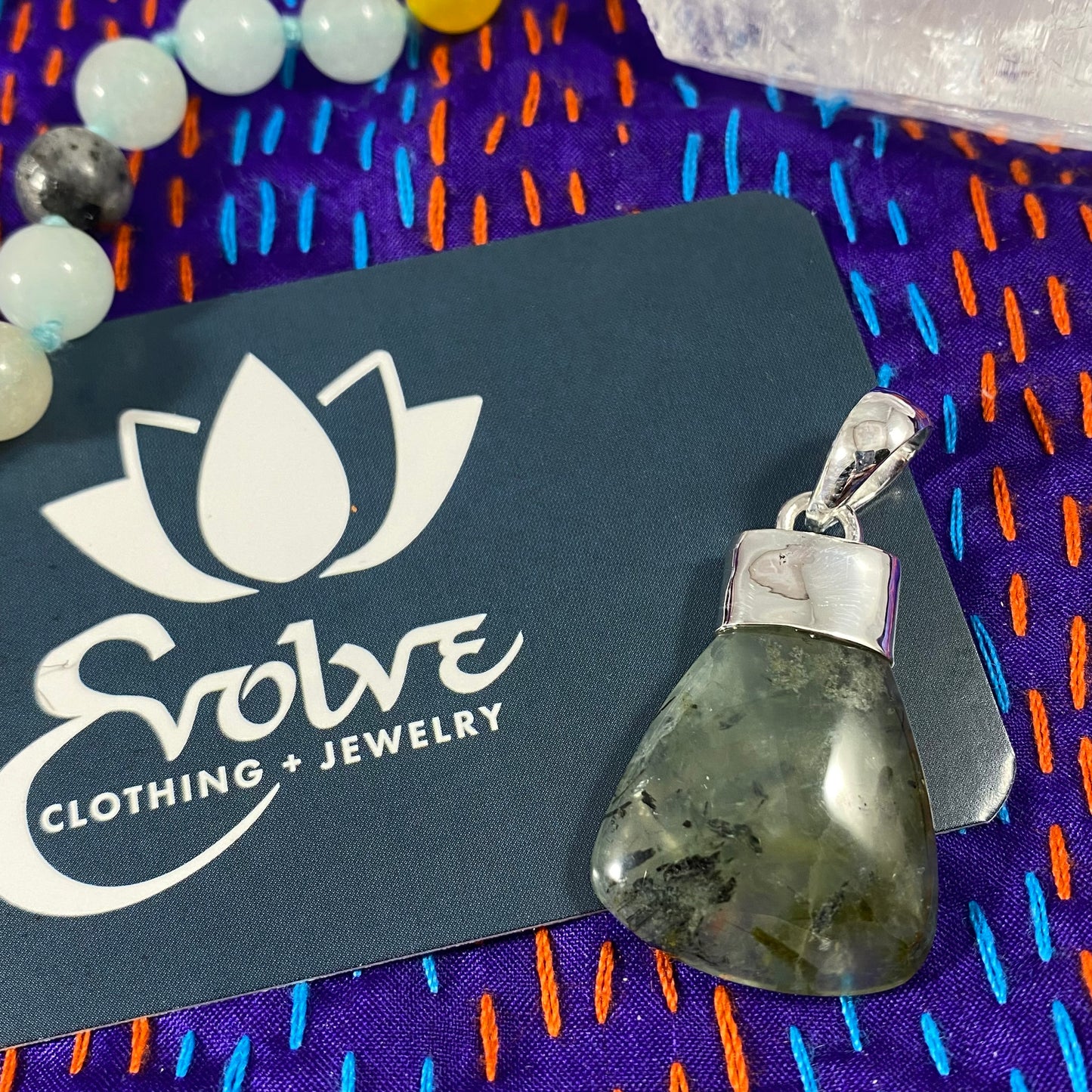 Prehnite Capped Pendants