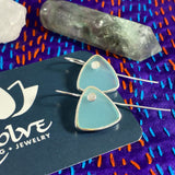 Triangle Gemstone Slice Earrings