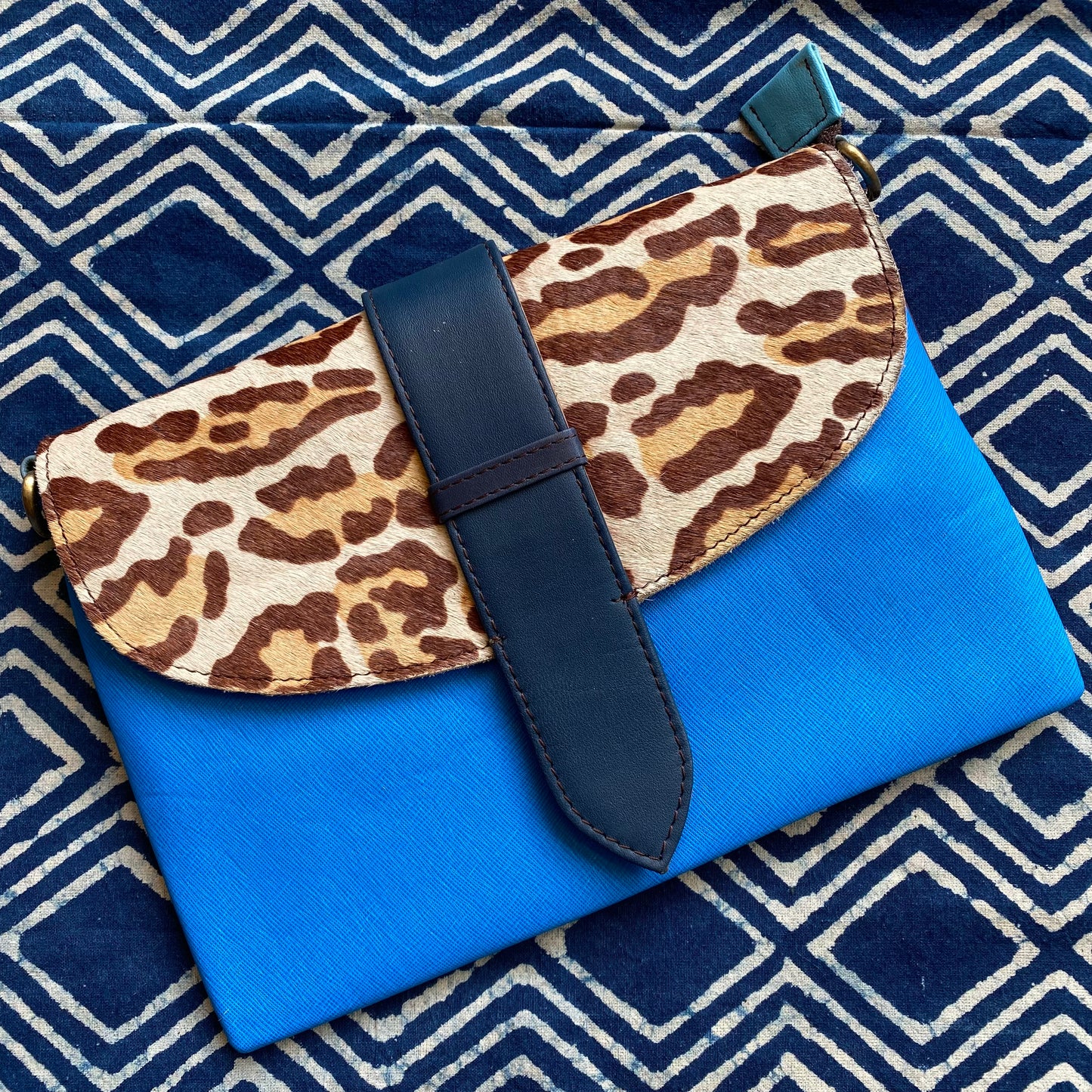 Recycled Camel Leather & Fur Envelope Purse