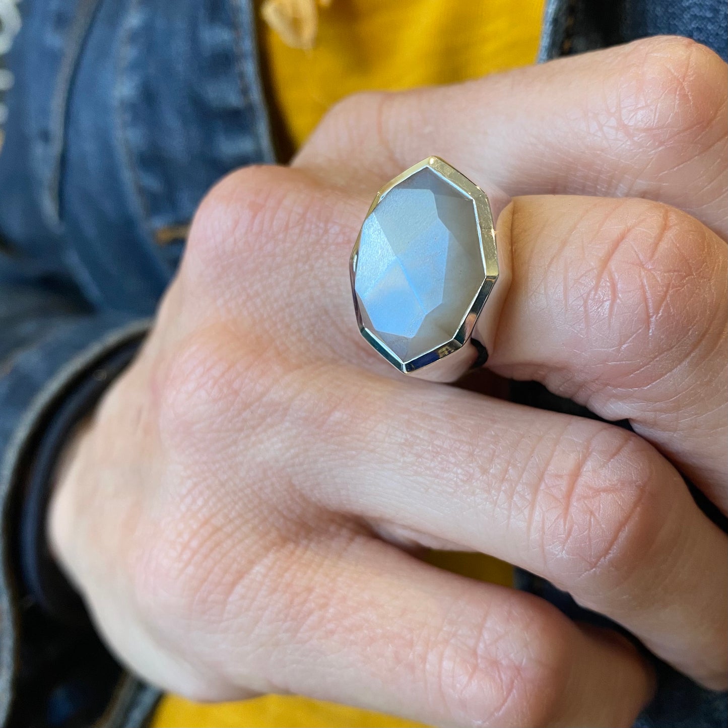 Faceted Octagon Ring