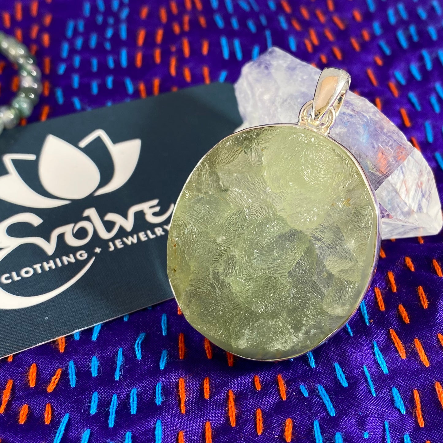 Raw Prehnite Pendants